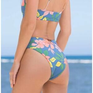 Maaji Star Flower Shiri High Rise/Leg Bikini Bottom Sz Medium